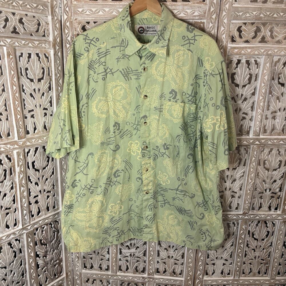 Basic Options Men's Xl Button Front Collared Pock… - image 1